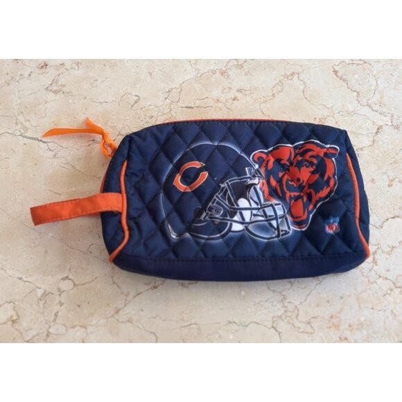 Chicago Bears Quilted Cosmetic Bag By Bradford Exchange - Picture 4 of 7